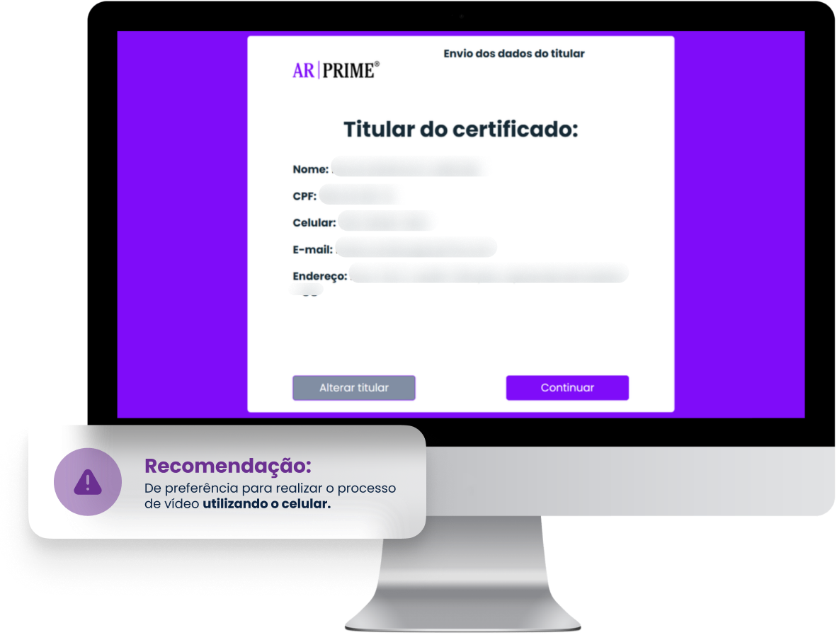Confirme as informações